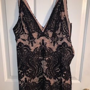 Free people Black and Tan sequin dress